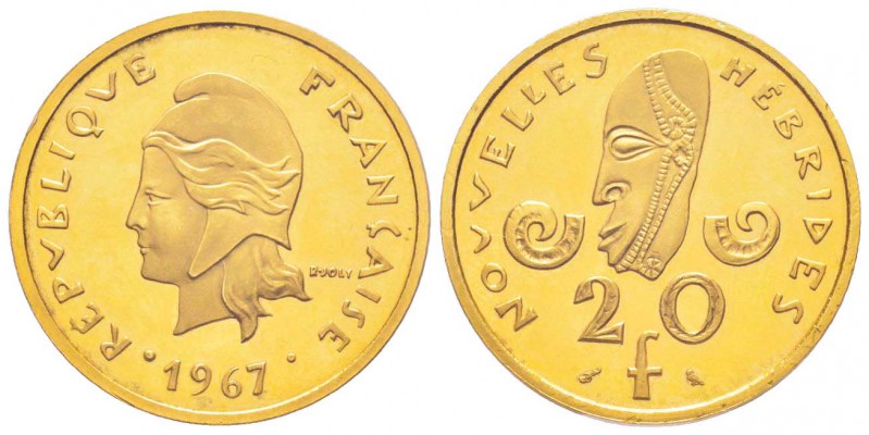 Nouvelles Hébrides
Piéfort or de 20 Francs, 1967, AU 38.69 g.  920‰ 
Ref : KM#...