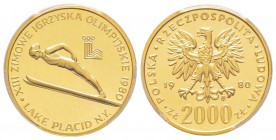 Poland, Polska Rzeczpospolita Ludowa 1952-1989
2000 zlotych, Winter Olympics - Ski Jumper, 1980, frappe médaille, AU 8 g. 900‰
Ref : Fr.120, Y#111
...