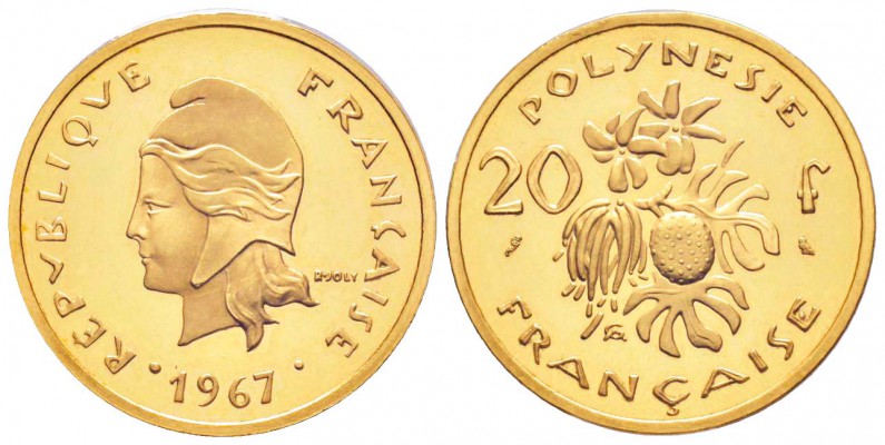 Polynésie Française
Piéfort or de 20 Francs, 1967, AU 38.69 g. 920‰ 
Ref : KM#...