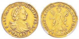 Russie, Pierre le Grand 1682-1725               
2 Roubles, Moscou, 1721, AU 4.1 g
Ref : Fr.91,  KM#158.5
Conservation : PCGS XF45