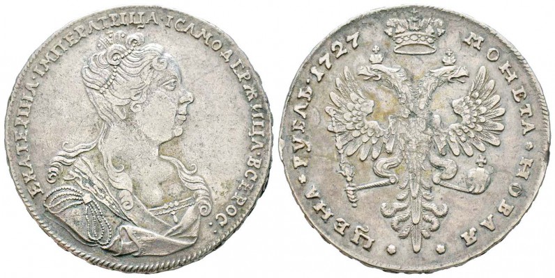 Russie, Catherine I 1724-1727
Rouble, St. Petersburg, 1727, AG 28.02 g.
Ref : ...