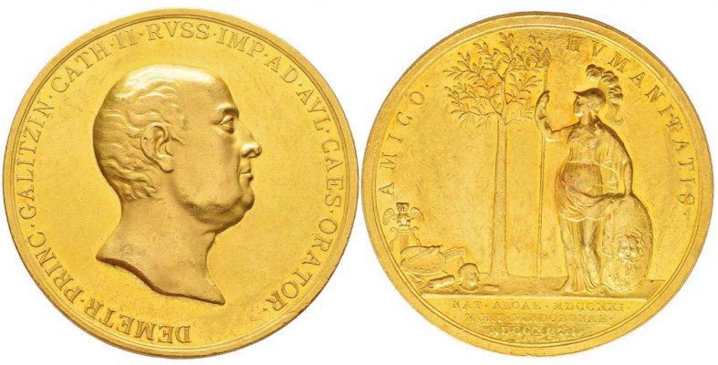 Russie, Prince Dimitry Galitsin, 1721-1793
Médaille en or, 1793, commémoration ...