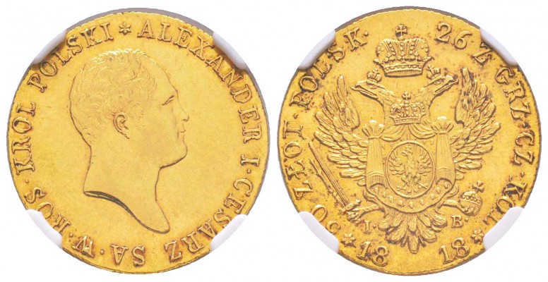 Russie, Alexandre I 1801-1825
50 Zlotych, Pologne, 1818 IB, AU 9.78 g
Ref : Fr...