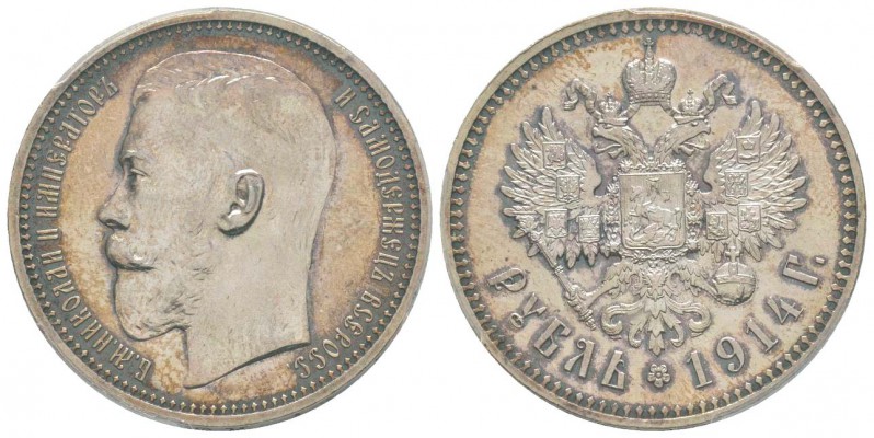 Russie, Nicolas II 1894-1917
Rouble, 1914 BC, AG 20 g.
Ref : Y#59.3
Conservat...