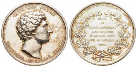 Sweden, König Karl XIV. Johann 1818-1844
Médaille en argent, 1860, par Lea Ahlborn, pour le 50ème anniversaire de l'arrivée de l'héritier du trône su...