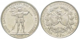 Switzerland, 5 Francs, Zug, 1869, fête de tir de Zug, AG 25 g.
Ref : HMZ.1343h
Conservation : PCGS MS63