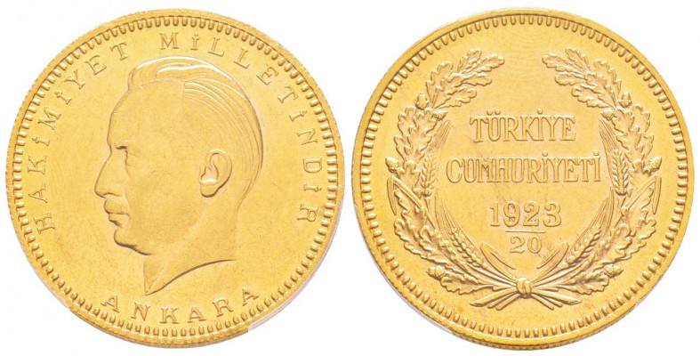 Turquie
500 Kurush, Inonu, 1943  (1923/20), AU 35.08 g. 917‰
Ref : Fr. 99, KM#...