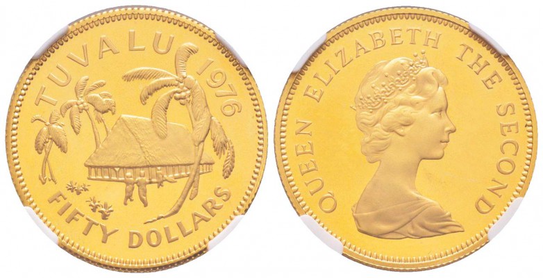 Tuvalu
50 Dollars, 1976, AU 15.98 g. 917‰ 
Ref : Fr.1, KM#9
Conservation : NG...