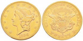 USA, 20 Dollars, San Francisco, 1856 S, AU 33.43 g.               
Ref : Fr.172, KM#74.1              
Conservation : PCGS AU53