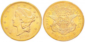 USA, 20 Dollars, San Francisco, 1876 S, AU 33.43 g.               
Ref : Fr.175 , KM#74.2             
Conservation : PCGS MS63