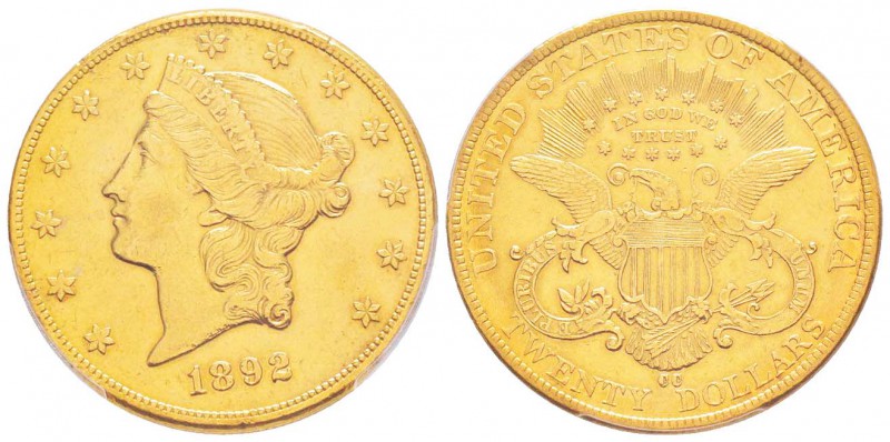 USA, 20 Dollars, Carson City, 1892 CC, AU 33.43 g.               
Ref : Fr.179,...