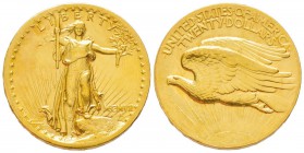 USA, 20 Dollars,Philadephia, 1907, High relief, AU 33.44 g.               
Ref : Fr.182, KM#126              
Conservation : presque FDC