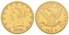USA, 10 Dollars, Carson City, 1893 CC,  AU 16.65 g.               
Ref : Fr.161, KM#102           
Conservation : TTB/SUP