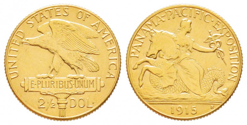 USA, 2.5 Dollars, Panama- Pacific Exposition, 1915, AU 4.18 g. 900‰            ...