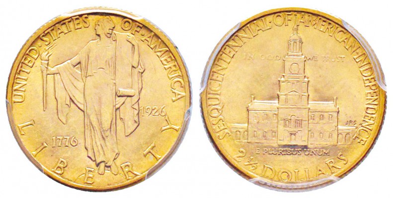 USA, 2.5 Dollars, US Sesquicentennial, Philadelphia, 1926, AU 4.18 g. 900‰      ...