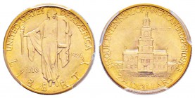 USA, 2.5 Dollars, US Sesquicentennial, Philadelphia, 1926, AU 4.18 g. 900‰            
Ref : Fr.123, KM#161           
Conservation : PCGS MS64. Rar...