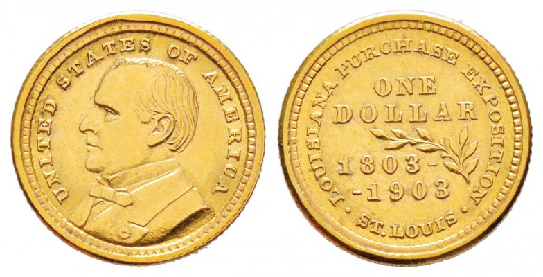 USA, Dollar, 1903, Louisiana purchase Exposition - McKinley, AU 1.67 g.         ...