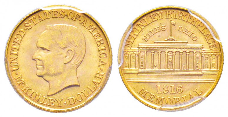USA, Dollar, 1916, McKinley Memorial,  AU 1.67 g.               
Ref : Fr.102, ...