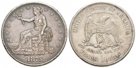 USA, Trade Dollar, Philadelphia, 1875, AG 27.22 g.               
Ref : UWC X#MB28        
Conservation : TTB  Rare