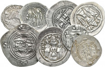 Antike: Lot 8 Silbermünzen: Reich der Sassaniden (persisches Großreich) sowie eine byzantinische Prägung, in unterschiedlichen Erhaltungen.
 [differe...