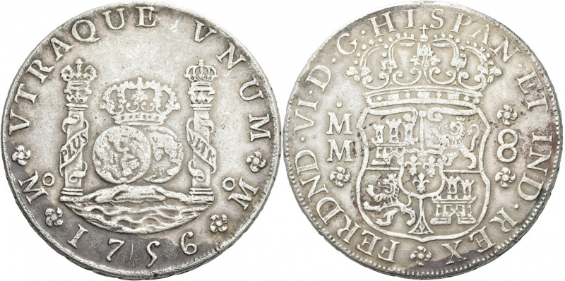 Mexiko: Ferdinand VI. 1746-1759: 8 Reales 1756 MM (Mexico City), 26,95 g. KM# 10...