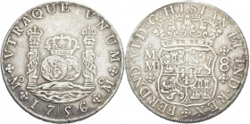 Mexiko: Ferdinand VI. 1746-1759: 8 Reales 1756 MM (Mexico City), 26,95 g. KM# 104.2, sehr schön.
 [differenzbesteuert]