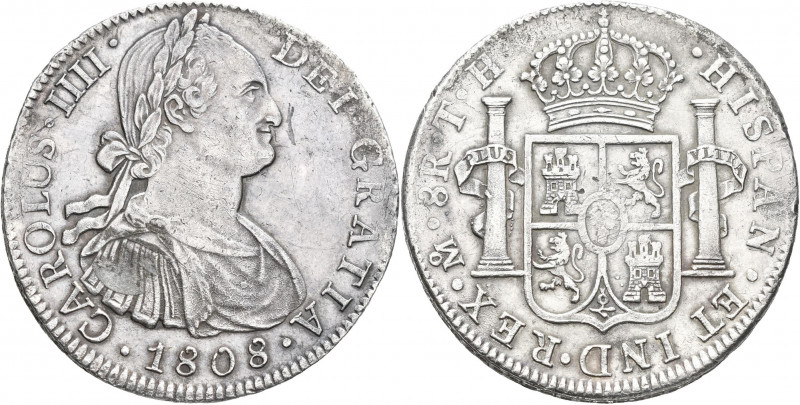 Mexiko: Karl IV. (Carolus IIII.) 1788-1808: 8 Reales 1808, mint mark Mo, T.H. 26...