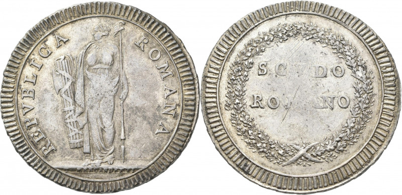 Italien: Repubblica Romana 1798-1799: Scudo Romano o.J. 26,45 g. Bruni 1, Mont. ...