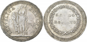 Italien: Repubblica Romana 1798-1799: Scudo Romano o.J. 26,45 g. Bruni 1, Mont. 1, KM# 11. Sehr schön.
 [differenzbesteuert]