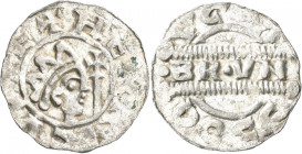 Niederlande: Friesland - Grafschaft, Bruno III. 1038-1057: Denar. Kopf nach rechts, davor Kreuzstab, Umschrift HENRICVS RE+ / BR VN zwischen zwei Kerb...