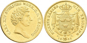 Schweden: Karl XIV. Johann 1818-1844: Dukat 1843, Stockholm. 3,49 g. Friedberg 87, Ahlström 38. Fast Stempelglanz.
 [differenzbesteuert]
