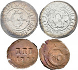 Altdeutschland und RDR bis 1800: Göttingen: Lot 7 Münzen, 3 x Körtling 1538 (Initialen G, Jahreszahl in Römischen Buchstaben) und 4 x 3 Pfennige 1621....