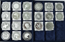 Alle Welt: Jahrzehnt der Frau / UN decade for women: Eine Sammlung mit 20 Silber-Gedenkmünzen aus verschiedenen Ländern mit dem Anlass Jahrzehnt für d...