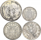 Alle Welt: Kleines Lot 5 alte Münzen, dabei: Vatikan Scudo 1802, Württemberg 20 Kreuzer 1805, Portugal 400 Reis 1813, Russland Rubel 1821 und Schweden...