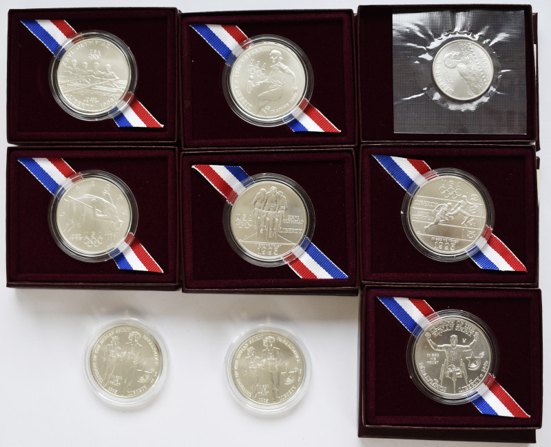 Vereinigte Staaten von Amerika: Olympische Spiele Atlanta 1996: Lot 9 Münzen, da...
