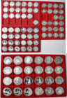 Russland: UdSSR / Russland: Silber Gedenkmünzen der Sowjetunion 1988 - 1991 mit 27 Münzen zu je 3 Rubel im Gewicht einer Unze ab KM# Y210 - KM# Y275. ...