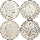Altdeutschland und RDR 1800 - 1871: Kleines Lot 3 x 1 Gulden, dabei: Baden 1837 (AKS 92), Bayern 1842 (AKS 78) und Frankfurt 1842 (AKS 12). Überwiegen...
