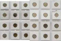 Weimarer Republik: NOTGELD: 12 Notmünzen / Metallmarken mit Pappeinlage zu je 20 Pfennig der Straßenbahn Dresden, o. D. (1921), vollständige Serie all...