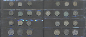 Weimarer Republik: Kleines Lot mit 13 Münzen 1924-1926 von 1 Mark bis 3 Mark.
 [differenzbesteuert]