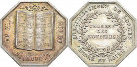 Medaillen alle Welt: Frankreich, Lot 5 oktogonaler Medaillen / Silberjetons diverser Notariatskammern -gesellschaften (Chambre + Compagnie des Notaire...