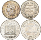 Medaillen alle Welt: Frankreich, Lot 5 Medaillen / Silberjetons diverse Motive, teils Notaren, dabei: Silberjeton 1674 unsigniert, Ludwig XIV., A Limm...