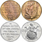 Medaillen Deutschland: Weimarer Republik: Lot 5 Medaillen (Hungermedaillen) von F. W. Hörnlein aus der Inflationszeit 1923, dabei: Bronze- und Alumini...