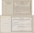 USA: Lot 2 Aktien / Shares der Seacoast Railroad Company - unissued Certificates für 50$ each. 1 x aus dem Jahr 1898 und 1 x aus dem Jahr 1901. Sehr s...