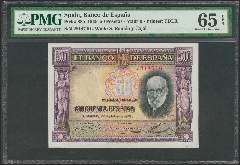 50 Pesetas. 22 de Julio de 1935. Sin serie. (Edifil 2021: 366). Apresto original...