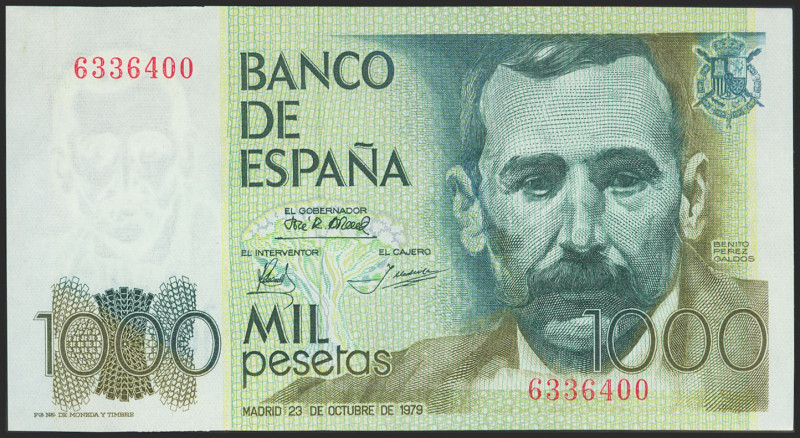 1000 Pesetas. 23 de Octubre de 1979. Sin serie. (Edifil 2021: 477). SC-.