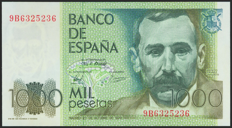 1000 Pesetas. 23 de Octubre de 1979. Serie especial 9B y numeración capicúa. (Ed...