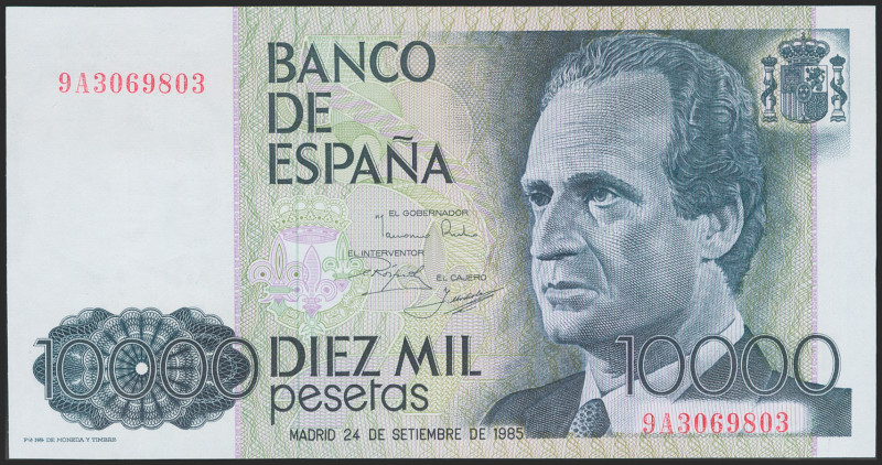 10000 Pesetas. 24 de Septiembre de 1985. Serie 9A, numeración especial. (Edifil ...