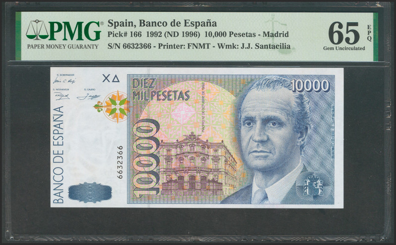 10000 Pesetas. 12 de Octubre de 1992. Sin serie y capicúa. (Edifil 2021: 485). S...