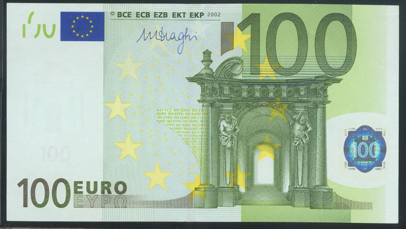 100 Euros. 1 de Enero de 2002. Firma Draghi. Serie X (Alemania). (Edifil 2021: 4...