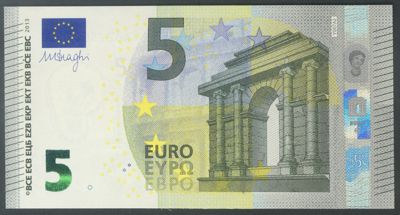 5 Euros. 2 de Mayo de 2013. Firma Draghi. Serie Y (Grecia). (Edifil 2017: 493). ...